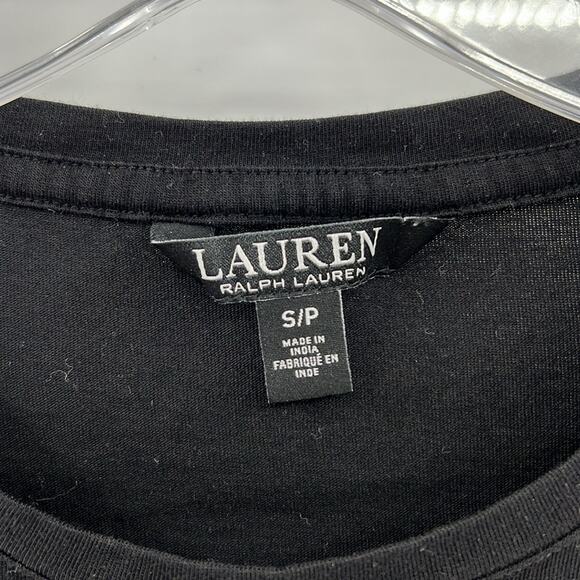 Lauren Ralph Lauren Metallic Logo Short Sleeve Tee - Black/Silver - Small - Picture 3 of 5